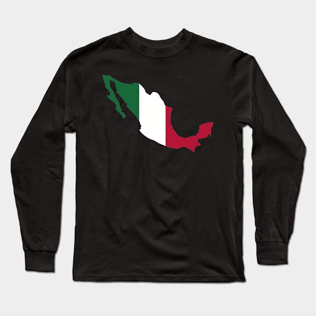 Mexico map flag Long Sleeve T-Shirt by Designzz
